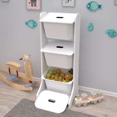 STORAGE FURNITURE FRED HM18208.01 WHITE MELAMINE 44x35x107Hcm.