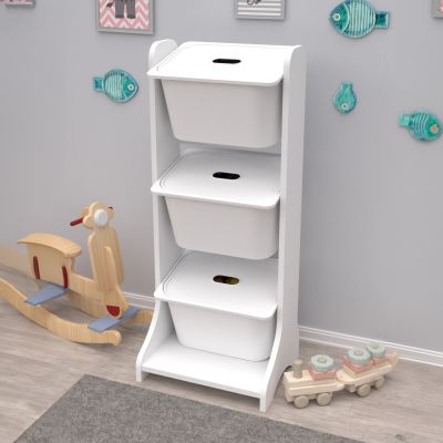 STORAGE FURNITURE FRED HM18208.01 WHITE MELAMINE 44x35x107Hcm.