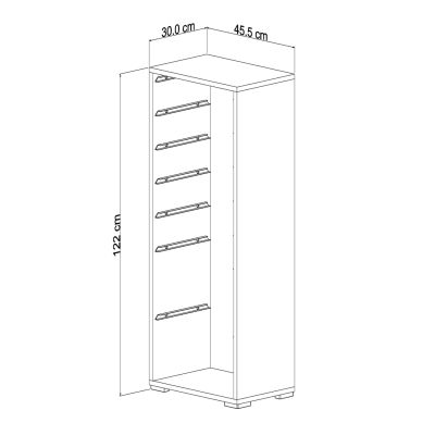 СКИД SANI HM18213.01 МЕЛАМИН В БЯЛО-7 БЯЛО P.E. ЧЕКМЕДЖЕТА 45,5x30x122Hcm.