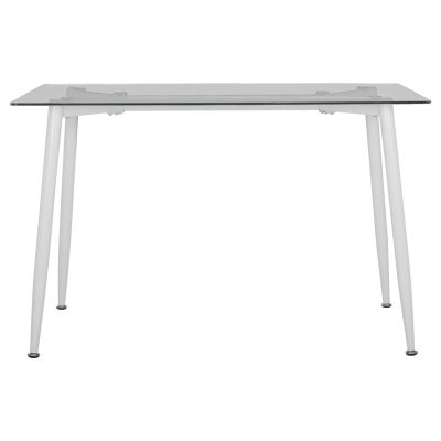 DINING TABLE WHITE METAL LEGS -GLASS HM8498.03 120X70X75H