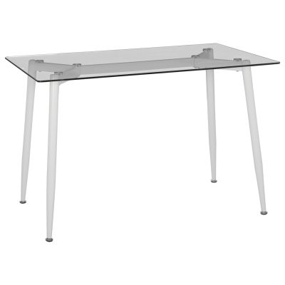 DINING TABLE WHITE METAL LEGS -GLASS HM8498.03 120X70X75H