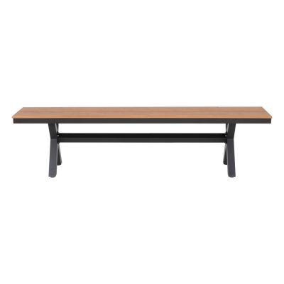 ALUMINUM BENCH TAWNEE HM6040.01 ANTHRACITE- POLYWOOD SEAT IN NATURAL WOOD COLOR 220x36x44,5Hcm.