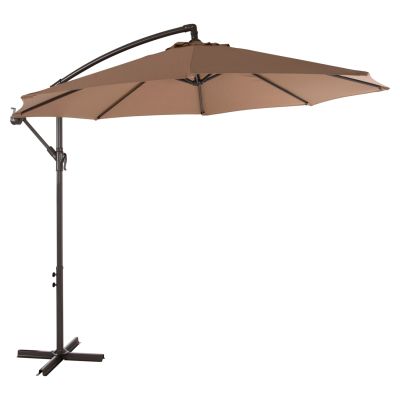 FOLDING UMBRELLA GELDORF HM6092 METAL & POLYESTER SHADE IN BROWN Φ260x245Hcm.