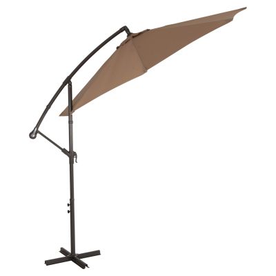 FOLDING UMBRELLA GELDORF HM6092 METAL & POLYESTER SHADE IN BROWN Φ260x245Hcm.