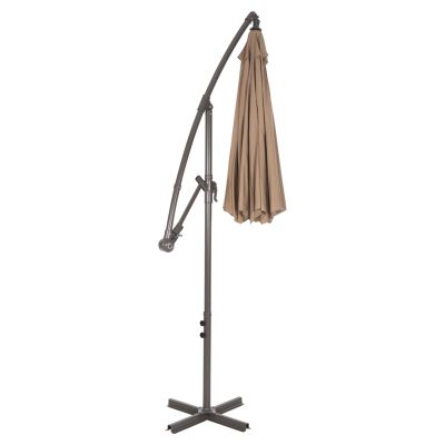 FOLDING UMBRELLA GELDORF HM6092 METAL & POLYESTER SHADE IN BROWN Φ260x245Hcm.