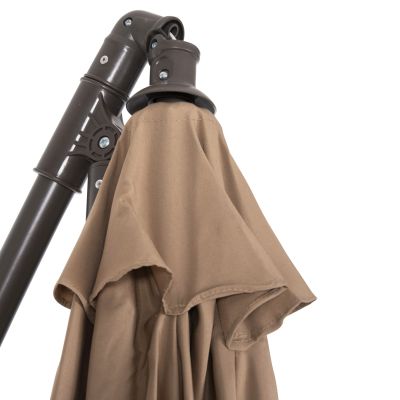 FOLDING UMBRELLA GELDORF HM6092 METAL & POLYESTER SHADE IN BROWN Φ260x245Hcm.