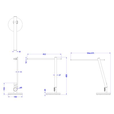 НАСТОЛНА ЛАМПА LED BLAIN PRO HM4445.07 ЦВЯТ СИВ МЕТАЛИК Φ19x49,9Hcm.