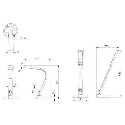 НАСТОЛНА ЛАМПА LED BLAIN PRO HM4451.02 ЧЕРЕН ЦВЯТ 34,3x18,3x42,5Hcm.