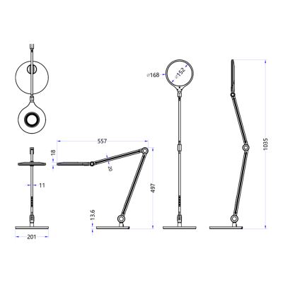 DESK LAMP LED BLAIN PRO HM4452.09 GOLD COLOR ABS 55,7x49,7Hcm.