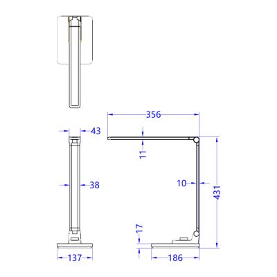 DESK LAMP LED BLAIN PRO HM4458.08 ABS BASE AND ALUMINUM ARMS IN SILVER COLOR 35,6x43,1Hcm.