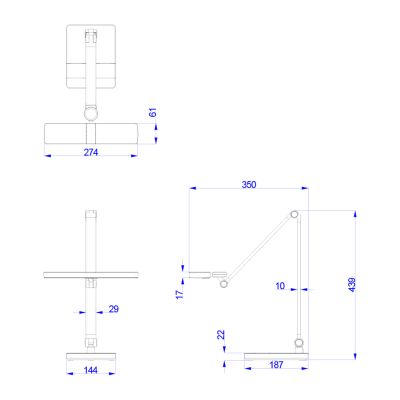 НАСТОЛНА ЛАМПА LED BLAIN PRO HM4461.02 ИЗЧИТАН ЧЕРЕН ABS 35x43,9Hcm.