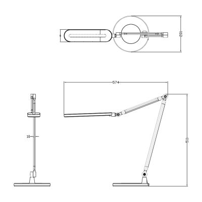 НАСТОЛНА ЛАМПА LED BLAIN PRO HM4462.08 СРЕБРИСТ ABS 57,4x51,1Hcm.