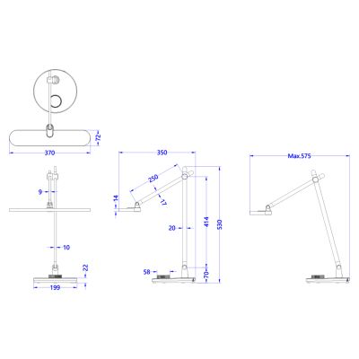 DESK LAMP LED BLAIN PRO HM4446.07 ABS BASE AND ALUMINUM ARMS IN GREY 57,5x53Hcm.