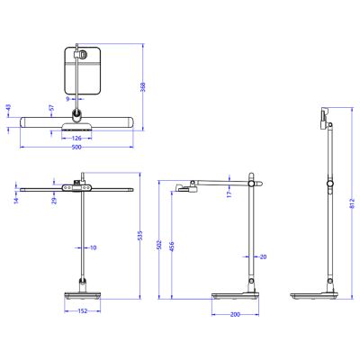 DESK LAMP LED BLAIN PRO HM4447.07 ABS BASE AND ALUMINUM ARMS IN GREY 36,8x81Hcm.