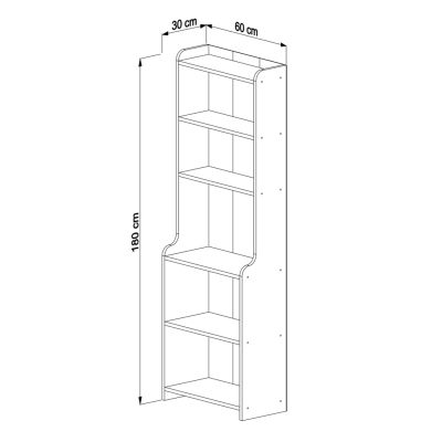 ЕТАЖ ЗА КНИГА NEAT HM18194.04 МЕЛАМИН В ЦВЯТ АНТУРАЛНО ДЪРВО 60x30x180Hcm.