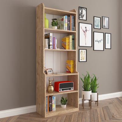 ЕТАЖ ЗА КНИГА NEAT HM18194.04 МЕЛАМИН В ЦВЯТ АНТУРАЛНО ДЪРВО 60x30x180Hcm.