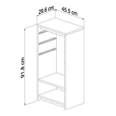 СКИД SANI HM18198.03 МЕЛАМИН В ЦВЯТ SONAMA-БЯЛО P.E. ЧЕКМЕДЖЕТА 45,5x30x92Hcm.