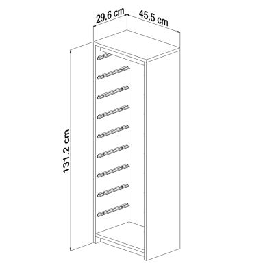 СКИД SANI HM18203.03 МЕЛАМИН В ЦВЯТ SONAMA-9 БЯЛО P.E. ЧЕКМЕДЖЕТА 45,5x29,6x125Hcm.