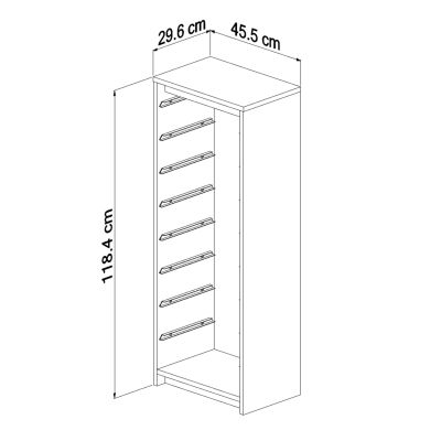 СКИД SANI HM18201.03 МЕЛАМИН В ЦВЯТ SONAMA-БЯЛО P.E. ЧЕКМЕДЖЕТА 45,5x29,6x118.5Hcm.