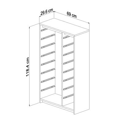 СКИД SANI HM18202.03 МЕЛАМИН В ЦВЯТ SONAMA-14 БЯЛО P.E. ЧЕКМЕДЖЕТА 69x29,6x112,2Hcm