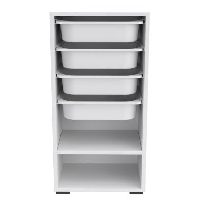 CHEST OF DRAWERS SANI HM18217.01 MELAMINE IN WHITE-4 WHITE DRAWERS-SHELF 45x30x90Hcm.