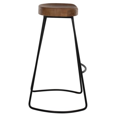 BAR-STOOL TOON WOOD-METAL IN NATURAL-BLACK 45X36X71Hcm.HM9333.01