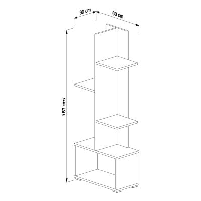 ЕТАЖ ЗА КНИЖА TRIVIO HM18195.03 МЕЛАМИН В БЯЛО-АТЛАНТИС ЗЕЛЕНО 50x25x127Hcm.