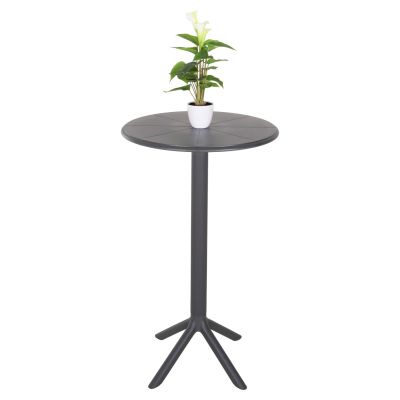 BAR TABLE ROUND TERRIN HM6126.20 POLYPROPYLENE GREY Φ60x106Hcm.