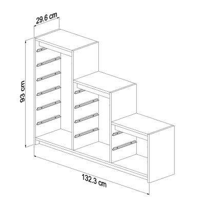 СКИД SANI HM18206.01 МЕЛАМИН В БЯЛО-БЯЛО P.E. ЧЕКМЕДЖЕТА 93x29,6x132,3Hcm.