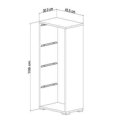 СКИД SANI HM18216.01 МЕЛАМИН В БЯЛО-4 БЯЛИ П.Е. ЧЕКМЕДЖЕТА 45,5x30x109Hcm.