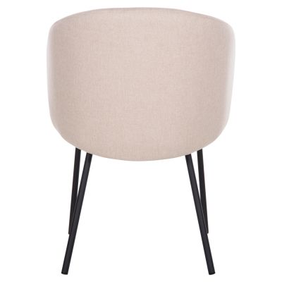 DINING CHAIR ISIAH HM9615.03 BEIGE FABRIC-BLACK METAL LEGS 56x56x76Hcm.