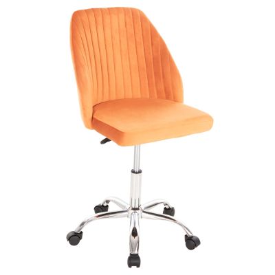 OFFICE CHAIR HOLLIS HM9008.04 ORANGE VELVET-METAL BASE 58x58x85Hcm.