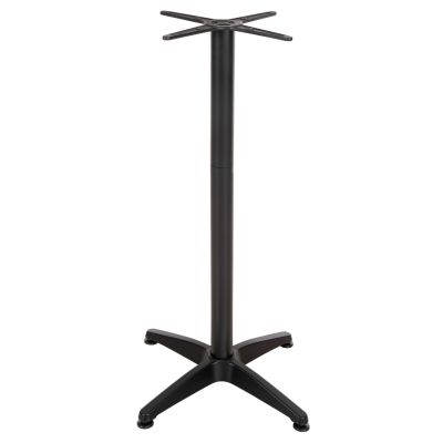 BAR TABLE BASE HM450.03 ALUMINUM IN BLACK 4-PRONGED WITH 44x44cm. CROSS