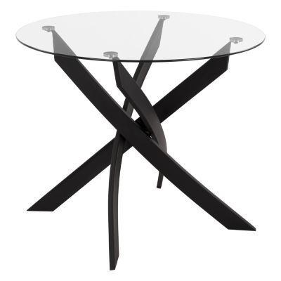 DINING TABLE ROUND JAFARU HM8499.11 BLACK METAL LEGS Φ90x74cm.