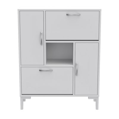 SHOE CABINET MEDY HM18187.03 MELAMINE IN WHITE-WHITE LEGS 86,5x30x109Hcm.