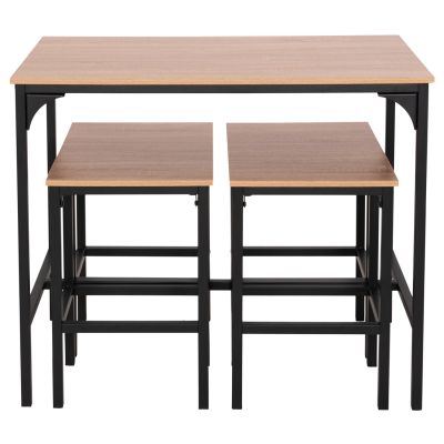 DINING SET FOR BARS 5PCS BOXY HM9882.01 BLACK METAL FRAMES- MELAMINE IN SONAMA