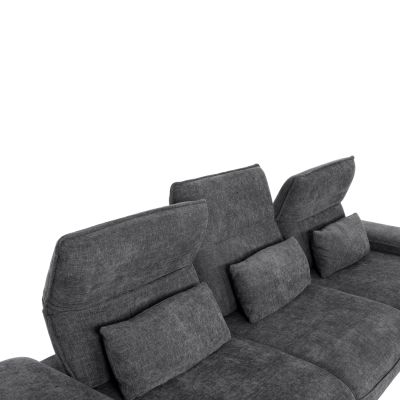 CORNER (RIGHT) SOFA-BED CONVERT HM3268.03R GREY FABRIC 283x188x100Hcm.