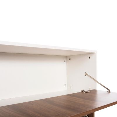 SHOE RACK 3 LEVELS MIRABELL HM8938.11 MELAMINE IN WALNUT-WHITE 90Χ30Χ93Hcm.