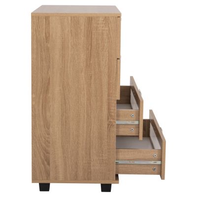 CHEST OF DRAWERS THORGAN HM9880.01 MELAMINE IN SONAMA-4 DRAWERS 80Χ40Χ83Hcm.