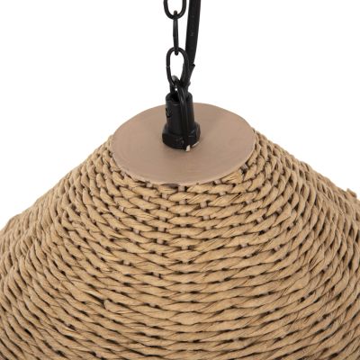 CEILING PENDANT LAMP HM4354 NATURAL RATTAN-PAPER ROPE-NATURAL&BLACK COLOR Φ54x42-145Hcm.