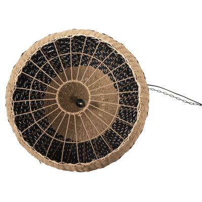 CEILING PENDANT LAMP HM4354 NATURAL RATTAN-PAPER ROPE-NATURAL&BLACK COLOR Φ54x42-145Hcm.