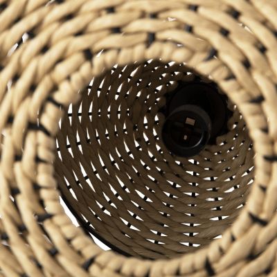 CEILING PENDANT LAMP HM4346 PAPER ROPE ΙΝ BEIGE AND BLACK Φ55,5x44Hcm.