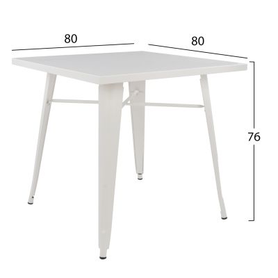 Dining Table Metallic in milk white matte color HM0608.21 80X80X76