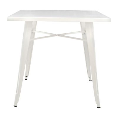 Dining Table Metallic in milk white matte color HM0608.21 80X80X76