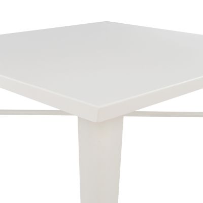 Dining Table Metallic in milk white matte color HM0608.21 80X80X76