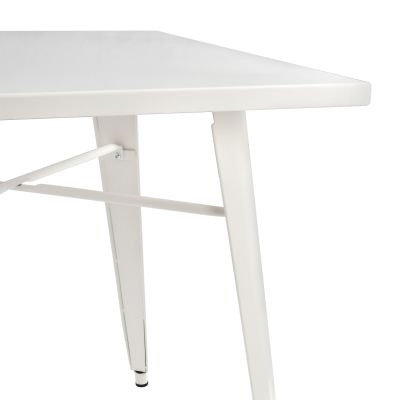 Dining Table Metallic in milk white matte color HM0608.21 80X80X76