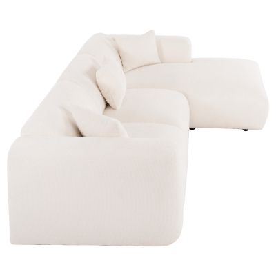 CORNER SOFA BRICKEN HM3275.02R WHITE FABRIC 110-282x98-160x72Hcm.