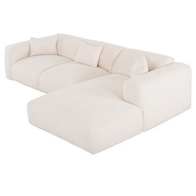 CORNER SOFA BRICKEN HM3275.02R WHITE FABRIC 110-282x98-160x72Hcm.