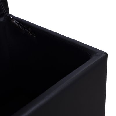 Stool PU with storage space Punk Black HM279.01 90x50x52cm