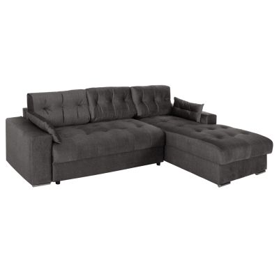 CORNER (RIGHT) SOFA-BED WITH STORAGE SPACE CLANCY HM3281.02R ANTHRACITE FABRIC 308x181x92Hcm.